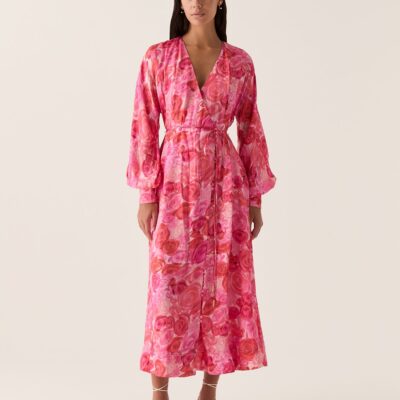 Aje. Tinley Wrap Front Midi Dress