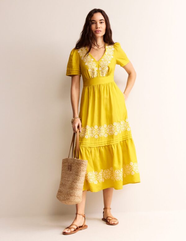 Boden Eve Linen Midi Dress