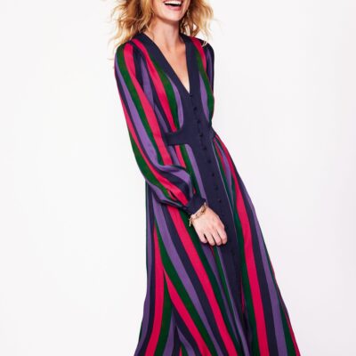 Boden Colourblock V Neck Midi Dress
