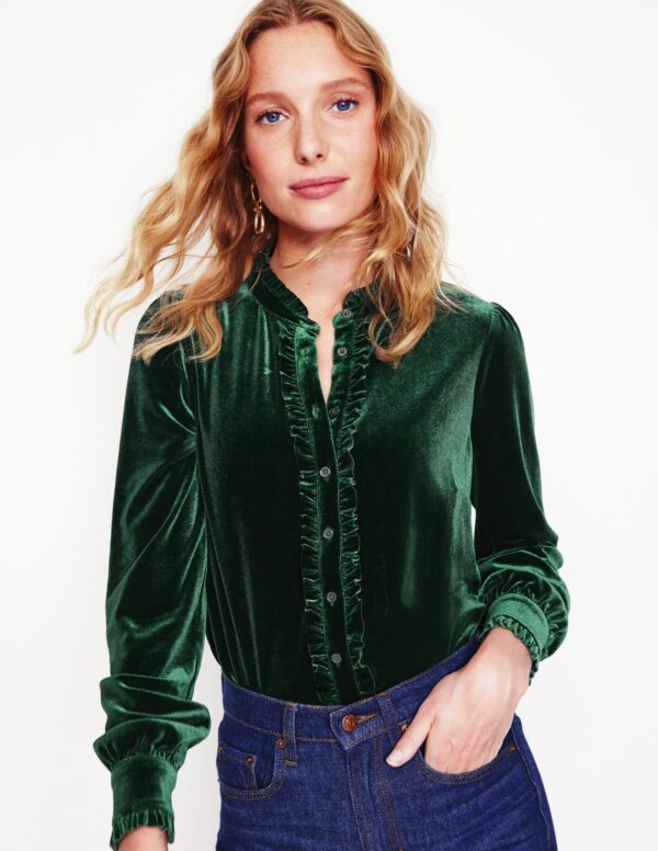 Boden Caroline Jersey Velvet Shirt