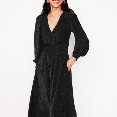 Boden Daphne Metallic Midi Dress