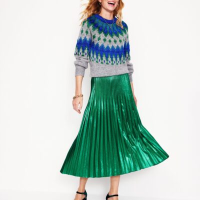 Boden Camilla Metallic Midi Skirt