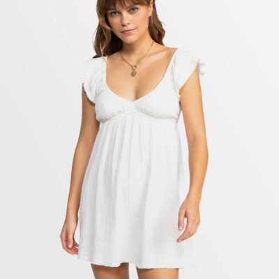 Roxy Luna Mini Puff Sleeves Mini Dress