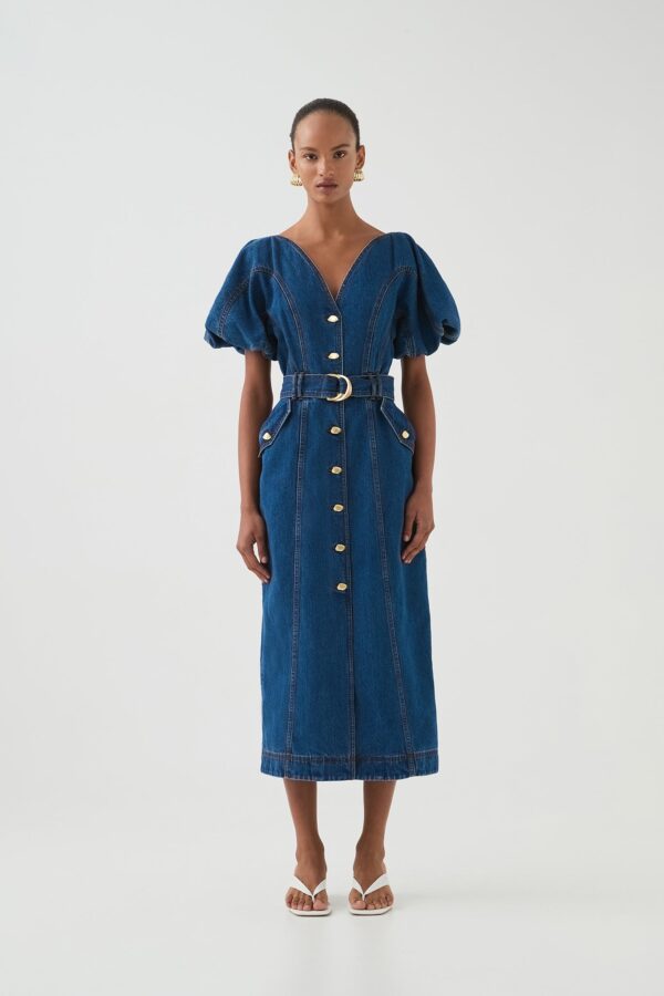 Aje. Harper Denim Midi Dress