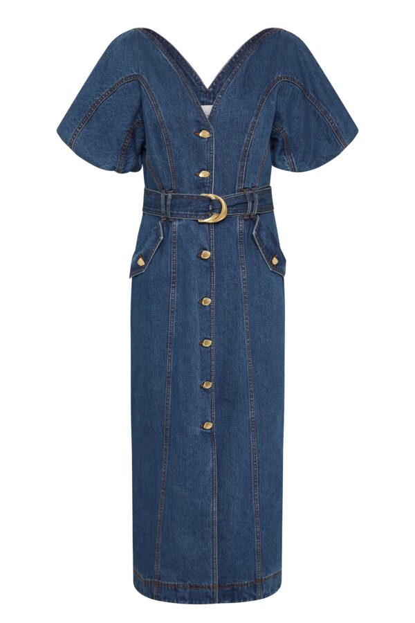 Aje. Harper Denim Midi Dress - Image 2