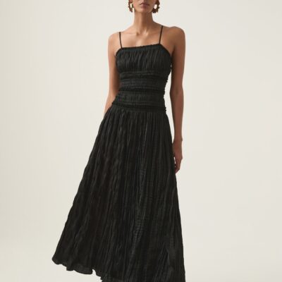 Aje. Dewdrop Layered Satin Gown