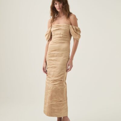 Aje. Zara Gathered Midi Dress