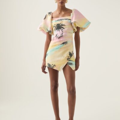 Aje. Paradise Wrap Front Mini Dress
