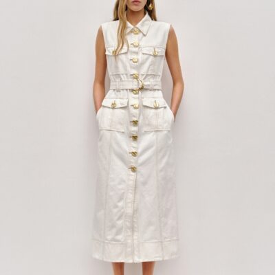 Aje. Ivy Denim Midi Dress
