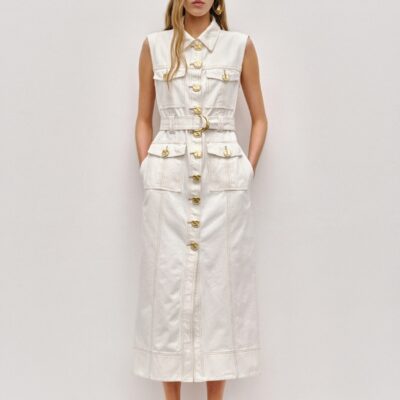 Aje. Ivy Denim Midi Dress
