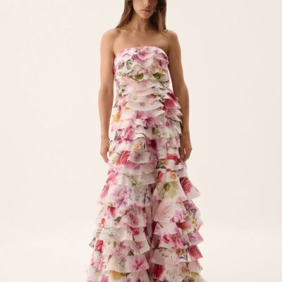 Aje. Fleur Pleated Gown