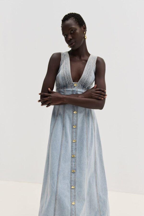 Aje. Coast Denim Midi Dress
