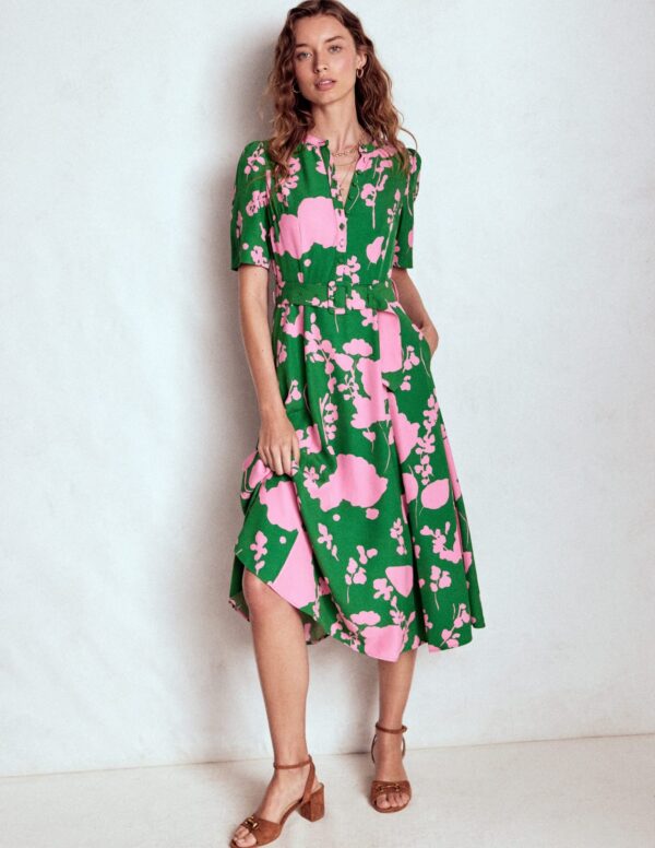 Boden Kate Puff Sleeve Belted Dress
