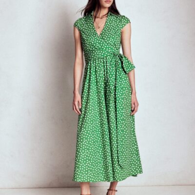 Boden Julia Cotton Wrap Midi Dress