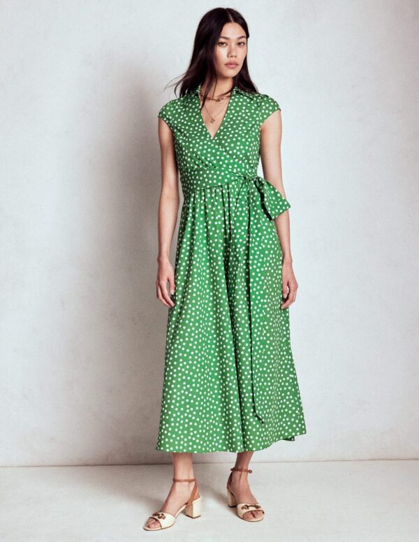Boden Julia Cotton Wrap Midi Dress