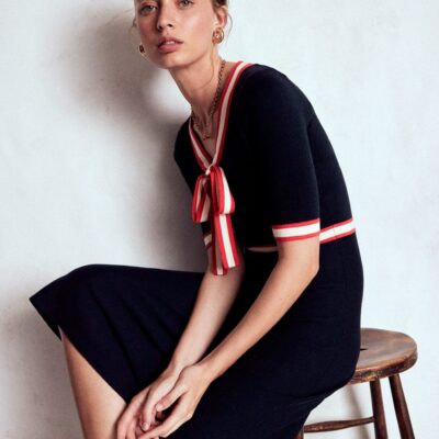Boden Tipped Bow Dress