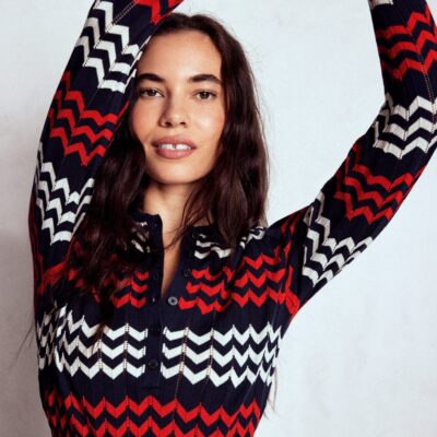 Boden Chevron Stitch Midi Dress