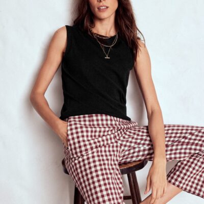 Boden Emilia Cotton Crew Neck Tank