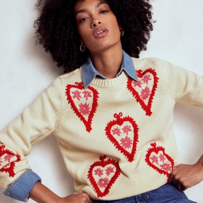 Boden Graphic Embroidered Jumper