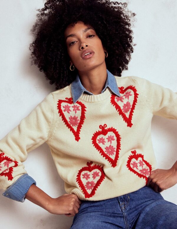 Boden Graphic Embroidered Jumper