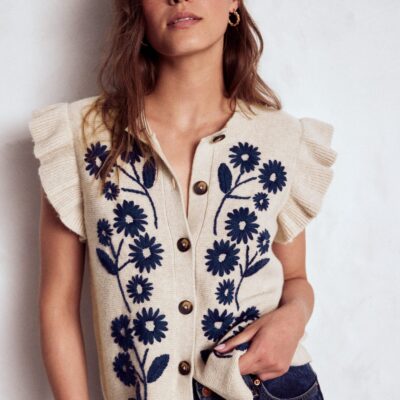 Boden Frill Detail Waistcoat
