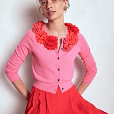 Boden Crew Neck Cropped Cardigan