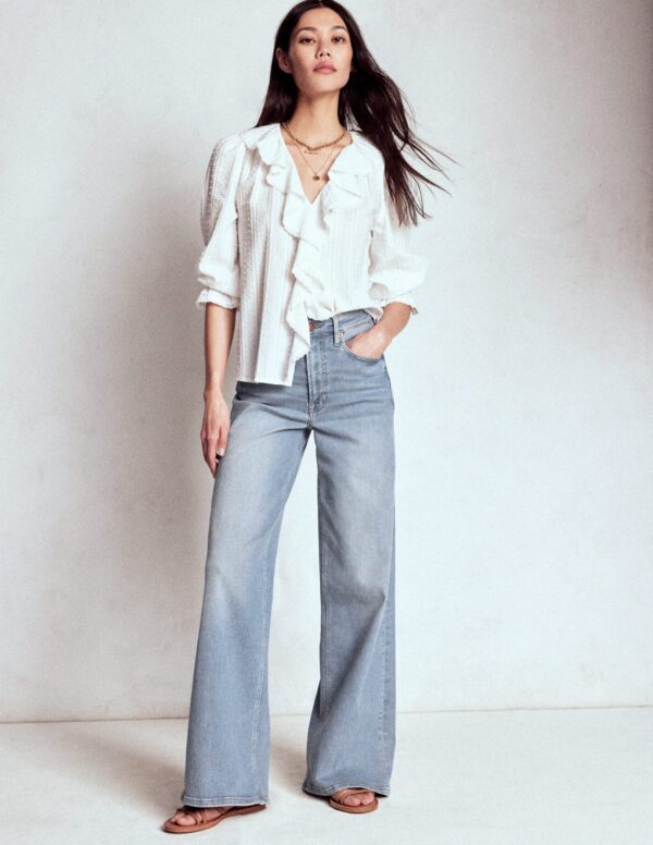 Boden High Rise Wide Leg Jeans