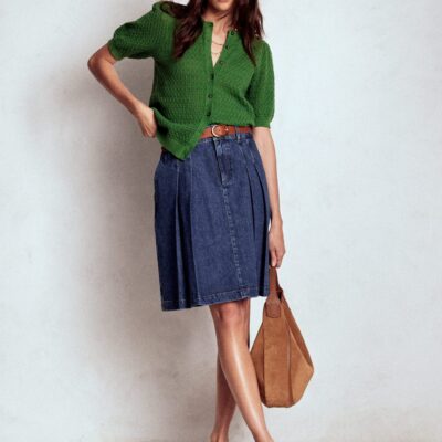 Boden Pleated Ponte Skirt