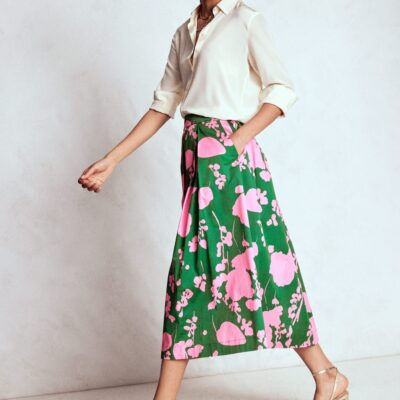 Boden Verity Cotton Midi Skirt