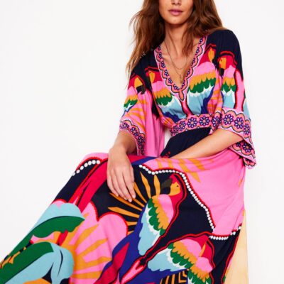 Boden Maya Kimono Jersey Maxi Dress