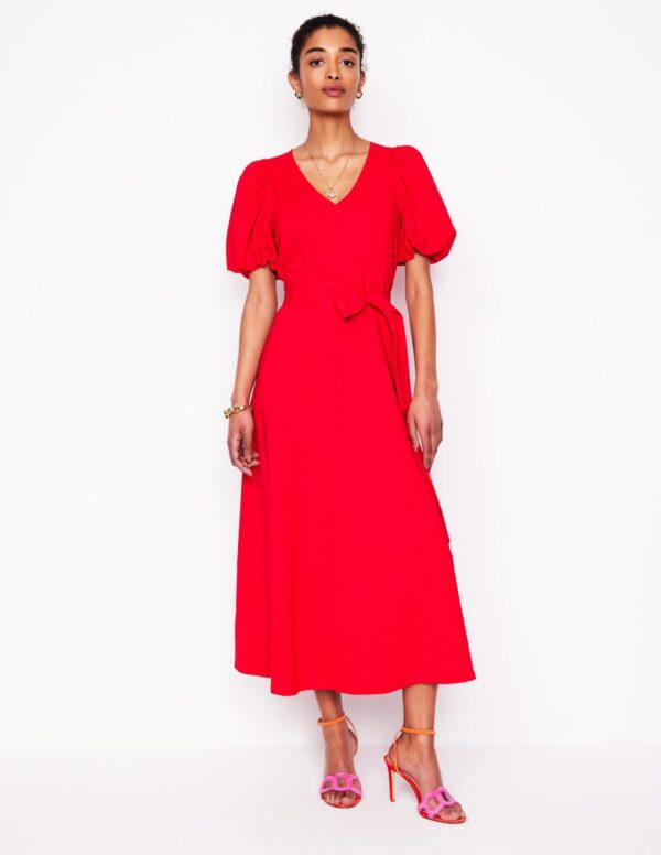 Boden Volume Sleeve Midi Dress