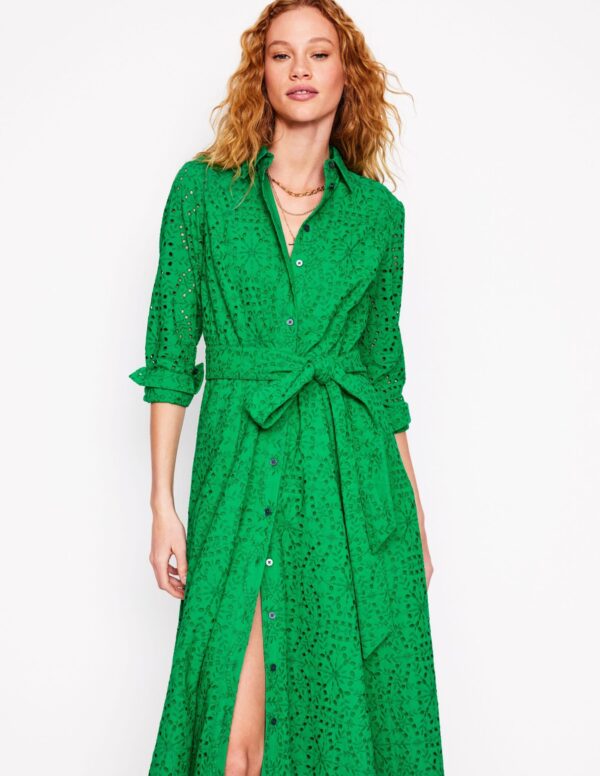 Boden Amy Broderie Midi Shirt Dress