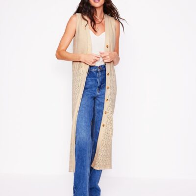 Boden Cotton Sleeveless Cardigan