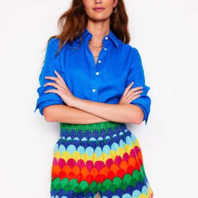 Boden Smocked Towelling Short