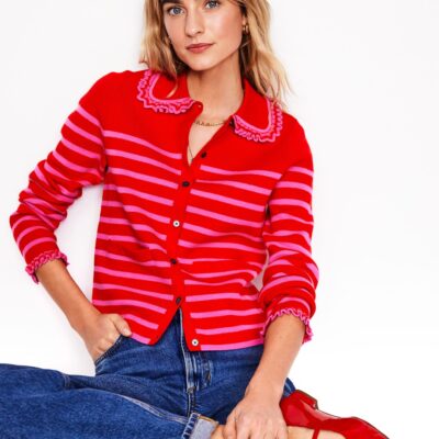 Boden Jessie Frill Collared Cardigan