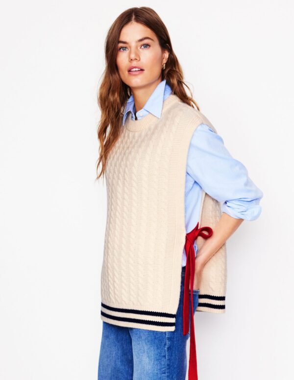 Boden Cable Knit Wool Tabard