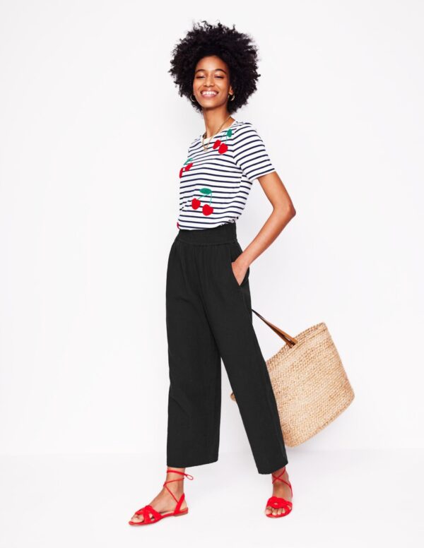 Boden Cropped Double Cloth Trousers