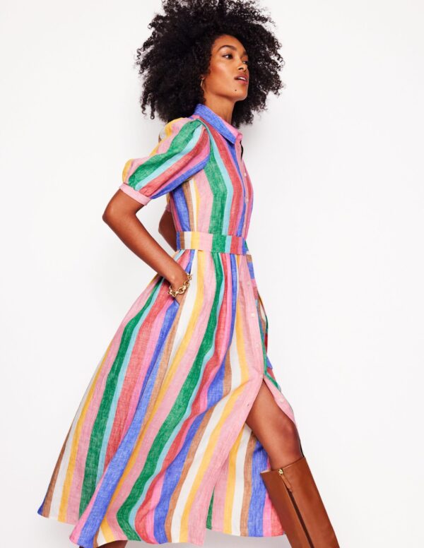 Boden Alexa Linen Maxi Shirt Dress