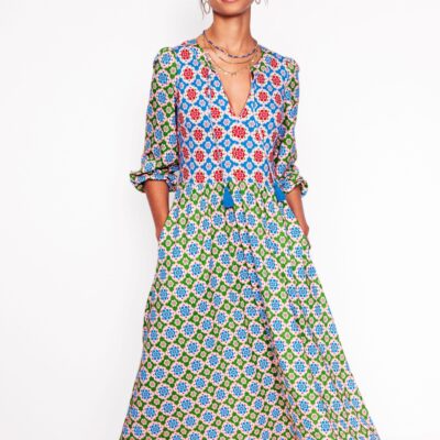 Boden Notch Neck Midi Dress