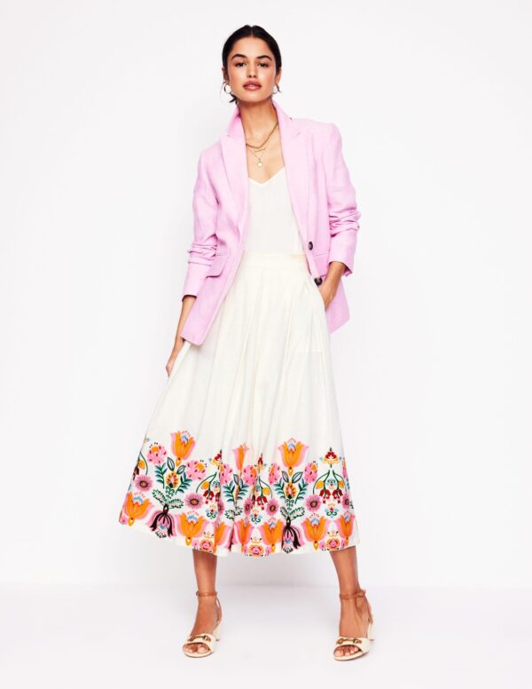 Boden Verity Embroidered Linen Skirt