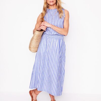 Boden Double Cloth Smocked Skirt