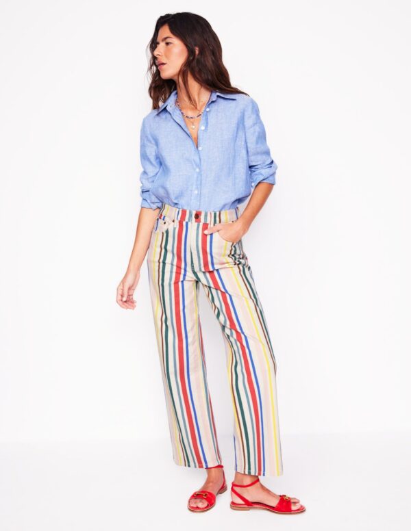 Boden High Rise Stripe Crop Jeans