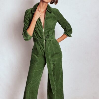 Boden Zip Up Cord LS Jumpsuit