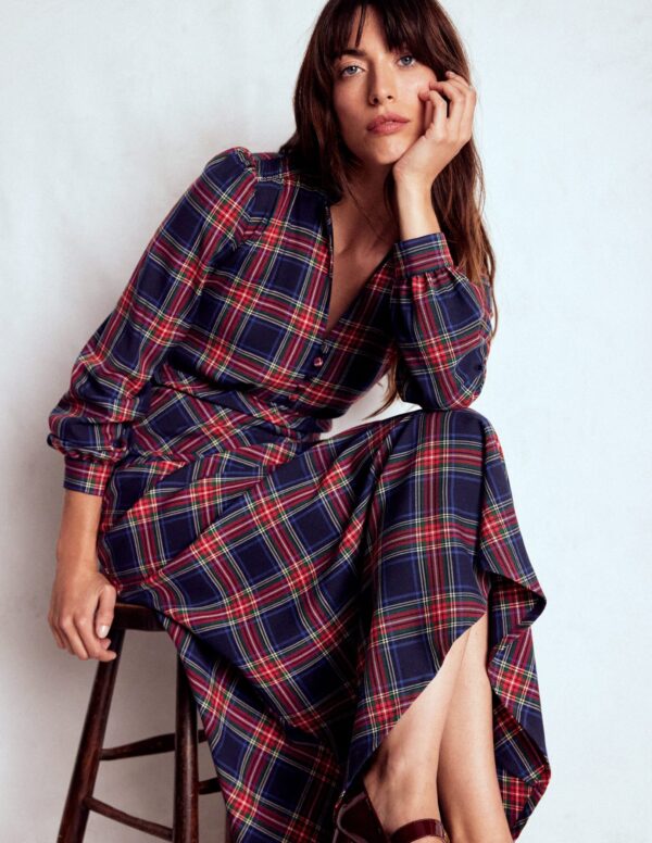 Boden Cassie Check Tea Dress