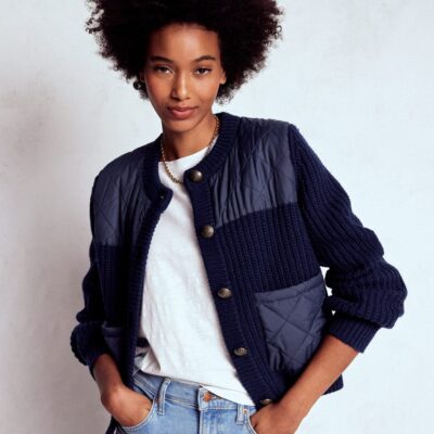 Boden Short Quilted Knitted Jacket