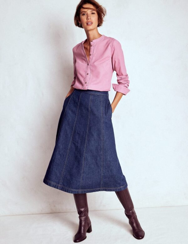 Boden Joy Panelled Denim Skirt