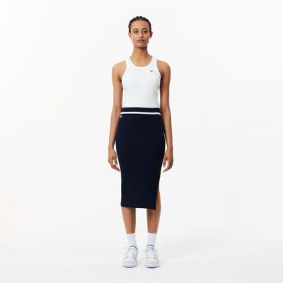 Lacoste Straight Cut Seamless 3D Flat Ribbed Skirt