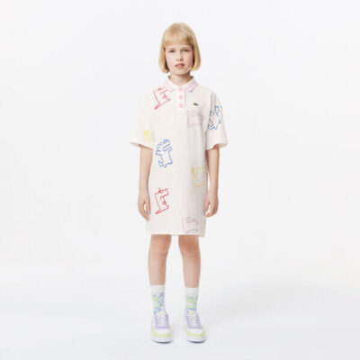 Lacoste Croc Print Cotton Piqué Dress