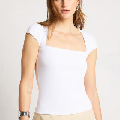 Ode Codi Square Cut Tee Bright White