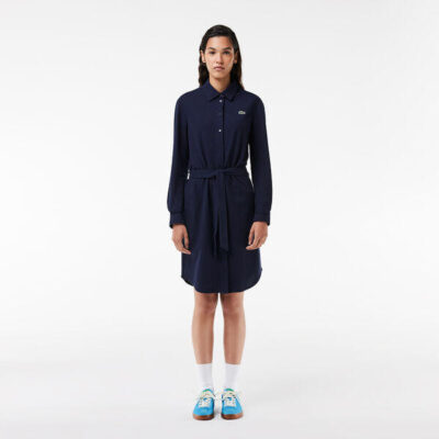 Lacoste Regular Fit Long Sleeved Piqué Dress
